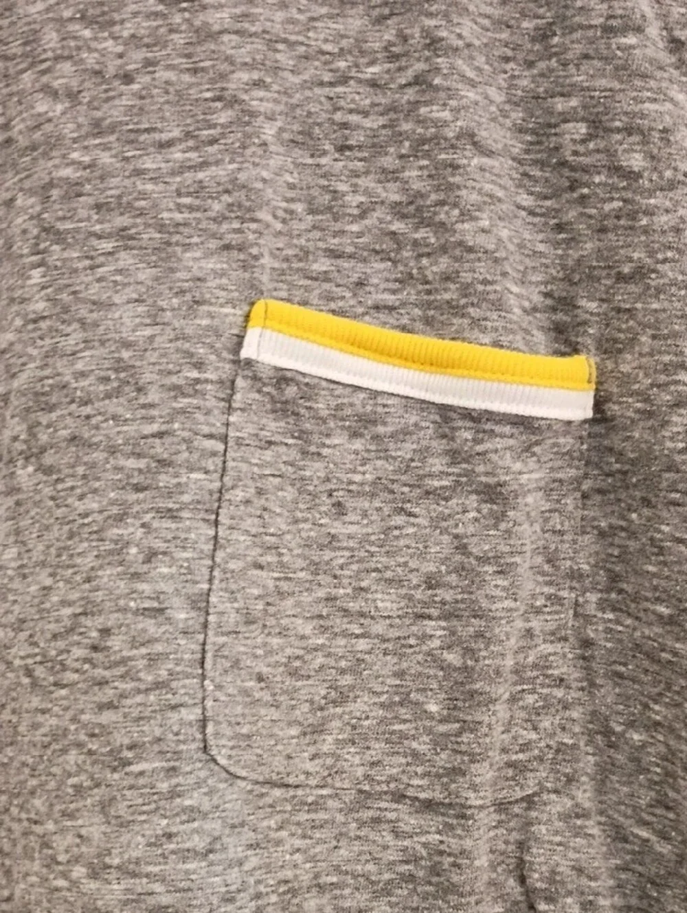 J. Crew Gray Heather Short-Sleeve Tee with Yellow & White Trim